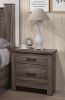 Natural Finish Striking Wooden Nightstand Bedside Table 2x Drawers Storage bedroom Furniture