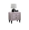 Light Pink Color Velvet Gorgeous 1pc Nightstand Bedside Table 2x Drawers Bedroom Furniture Sleek Design Tempered Legs