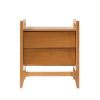 Scandi Angle Face Solid Wood Nightstand ��� Caramel