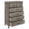 Rustic Style Bedroom Chest of 6 Drawers Gray Finish Premium Melamine Laminate Wooden Furniture 1pc