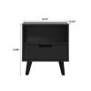 Modern 1-Drawer Nightstand with Open Cubby ��� Black