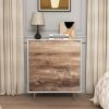 Wooden Tall 4 Drawer Dresser,Chest of Drawers with 4 Metal Legs, Anti-Tipping Device for Bedroom,Living Room