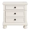 Bedroom Furniture White Finish Bun Feet Nightstand with Hidden Drawer Casual Transitional Bed Side Table