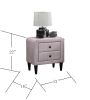 Light Pink Color Velvet Gorgeous 1pc Nightstand Bedside Table 2x Drawers Bedroom Furniture Sleek Design Tempered Legs