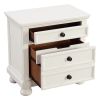 Bedroom Furniture White Finish Bun Feet Nightstand with Hidden Drawer Casual Transitional Bed Side Table