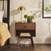 Mid-Century Modern Minimalist 1-Drawer Nightstand ��� Mocha