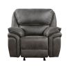 Plush Modern Design Living Room Rocker Reclining Chair Gray Microfiber Upholstery Solid Wood Frame Furniture 1pc