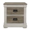 Beautiful Two-Tone Finish Nightstand Transitional Bedroom Furniture Antique Black Tone Handles