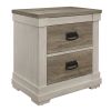 Beautiful Two-Tone Finish Nightstand Transitional Bedroom Furniture Antique Black Tone Handles