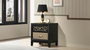 Selena Modern & Contemporary Nightstand Made with Wood in Black and Natural