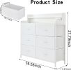 White Dresser for Bedroom,6 Drawer Dresser with Charging Station,Modern Dresser with 6 Drawer,Dressers & Chests of Drawers,White Fabric Dresser