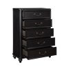 Charcoal Brown Finish Traditional Bedroom Furniture 1pc Chest of 5 Drawers Antique Handles Classic Design