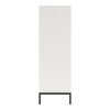 Beautiful White and Walnut Finish 1pc Chest of Drawers Storage Black Metal Legs Flat Tone Pocket Pulls Modern Bedroom Furniture