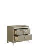 Samantha Modern Style 2-Drawer Nightstand Made with Wood & Mirrored Accents