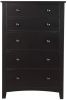 Contemporary Black Finish 1pc Chest of Drawers Plywood Pine Veneer Bedroom Furniture 5 drawers Tall chest