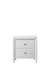 Contemporary Modern Look 2-Drawer Nightstand End Table White Finish Two Storage Drawers Round Knobs Bedroom Living Room Wooden Furniture