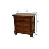 Baltimore Wood Nightstand with Hidden Jewelry Drawer in Dark Walnut