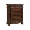 Classic Traditional 1pc Chest of 5 Drawers Cherry Finish Formal Bedroom Furniture Carving Wood Design