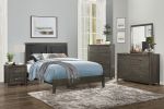 Dark Gray Finish Nightstand 1pc Chrome Tone Handles Contemporary Design Bedroom Furniture Bed Side Table