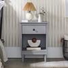 Classic 1-Drawer Solid Wood Nightstand with Cubby - Caramel