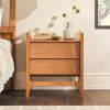 Scandi Angle Face Solid Wood Nightstand ��� Caramel