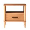 Transitional Solid Wood Spindle Nightstand ��� Caramel