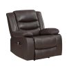 Modern Living room Furniture 1pc Power Lift Chair Faux Leather Upholstery Dark Brown Power Recliner Chair