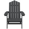 Patio Adirondack Chair with Table HDPE Anthracite