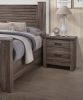 Natural Finish Striking Wooden Nightstand Bedside Table 2x Drawers Storage bedroom Furniture