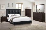 Modern Bedroom Nightstand Brown Color Drawers Bed Side Table Rubberwood