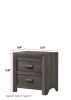 1pc Contemporary Nightstand End Table with Two Storage Drawers Brown Gray Finish Bedroom Wooden Furniture