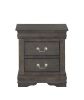 Louis Philippe Nightstand in Dark Gray