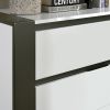 Contemporary 1pc Nightstand White Color High Gloss Finish w/ Metallic Accents Bedside Table w USB Port Bedroom Furniture