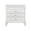 Glamorous Metallic White Finish 1pc Nightstand of 3x Drawers Faux Alligator Embossed Front Modern Bed Side Table