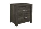 Dark Gray Finish Nightstand 1pc Chrome Tone Handles Contemporary Design Bedroom Furniture Bed Side Table