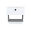 DEPOT E-SHOP Macon Single Drawer Nightstand with Open Storage Shelf, White