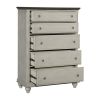 Classic Light Gray Finish 1pc Chest of 5x Drawers Dark Brown Top Modern Farmhouse Design Bedroom Furniture