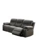 Contemporary Motion Sofa 1pc Couch Metal Reclining Plush Cushion Living Room Furniture Slate Blue Breathable Leatherette Recliners