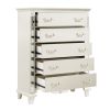 Glamorous Champagne Finish Chest of 5 Drawers Textural Panels Traditional Luxury Bedroom Furniture 1pc