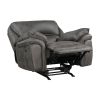 Plush Modern Design Living Room Rocker Reclining Chair Gray Microfiber Upholstery Solid Wood Frame Furniture 1pc