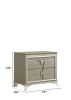 Samantha Modern Style 2-Drawer Nightstand Made with Wood & Mirrored Accents