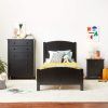 Contemporary Black Finish 1pc Chest of Drawers Plywood Pine Veneer Bedroom Furniture 5 drawers Tall chest