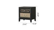 Selena Modern & Contemporary Nightstand Made with Wood in Black and Natural