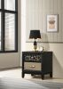 Selena Modern & Contemporary Nightstand Made with Wood in Black and Natural