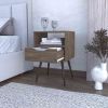 Nightstand Fugaz, Open Shelf, Single Drawer, Dark Walnut Finish