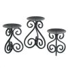 Elegant Scrollwork Candle Holder Trio Set - Decorative Stand for Home Decor