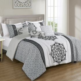 Harini 7 Pieces Comforter Set (size: KING)