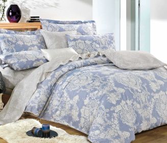 Lauren Damask 100% Cotton 3 Pcs Comforter Set (size: QUEEN)