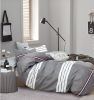 Kevin Gray/white Striped 100% Cotton Reversible Comforter Set