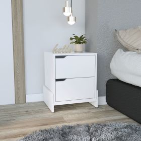 Luss Nightstand, Bedside Table with 2-Drawers (Color: as Pic)